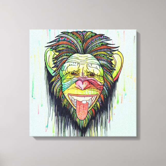 Impressão Em Tela Macaco Engraçado (Frente)