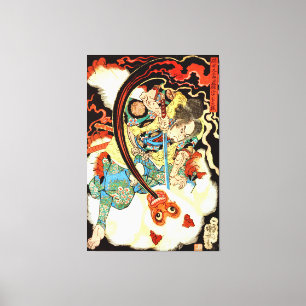 Impressão Em Tela macaco-lutador japonês Samurai