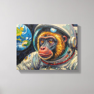 IMPRESSÃO EM TELA MACACO NO ESPAÇO 10