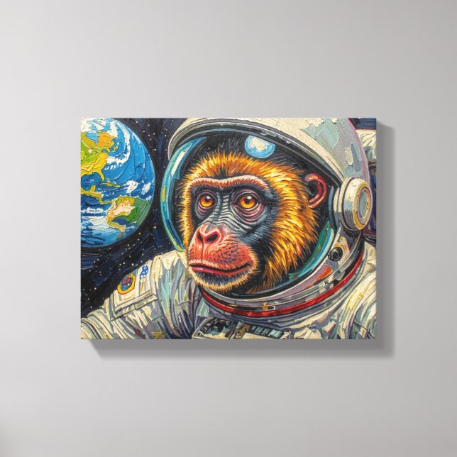 IMPRESSÃO EM TELA MACACO NO ESPAÇO 10 (Frente)