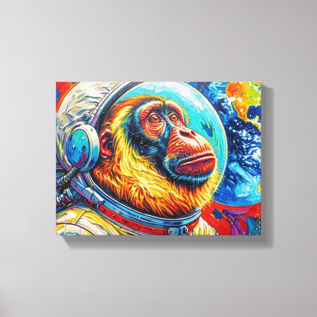 IMPRESSÃO EM TELA MACACO NO ESPAÇO 12 (Frente)