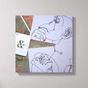 Impressão Em Tela Macacos pensando nas resoluções de Ano Novo C