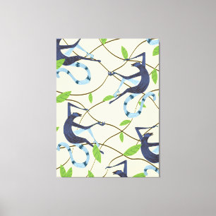 Impressão Em Tela Macacos Vintage