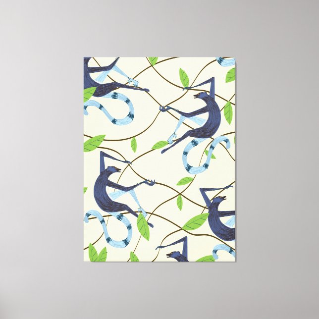 Impressão Em Tela Macacos Vintage (Frente)