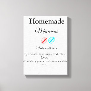 Impressão Em Tela Macarons caseiros adicionam ingredientes feitos co