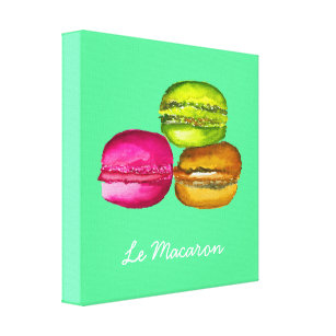 Impressão Em Tela Macarons Coloridos, a aquarela e a arte funky