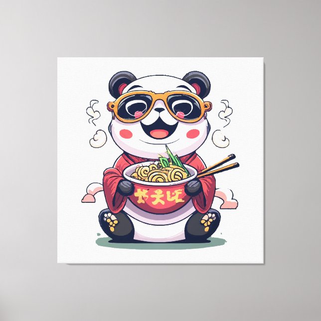 Impressão Em Tela Macarrão Panda (Frente)
