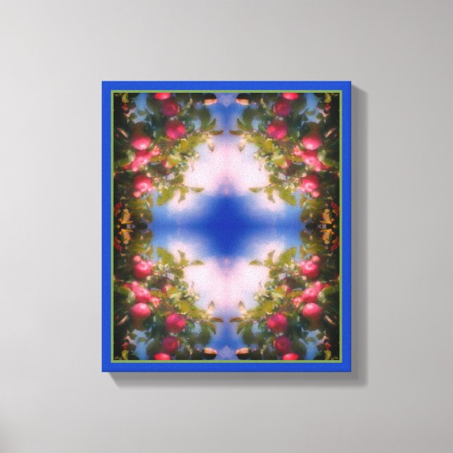 Impressão Em Tela Maçãs Vermelhas No Abstrato De Pintura Em Árvore (Frente)