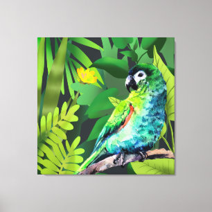 Impressão Em Tela Macaw de Hahn em uma selva