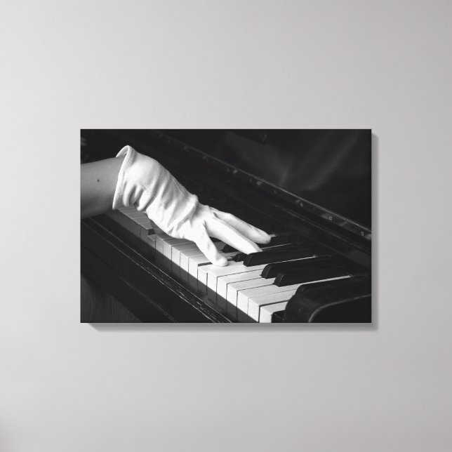 Impressão Em Tela Macro-escudo Piano, Tocando luvas (Frente)