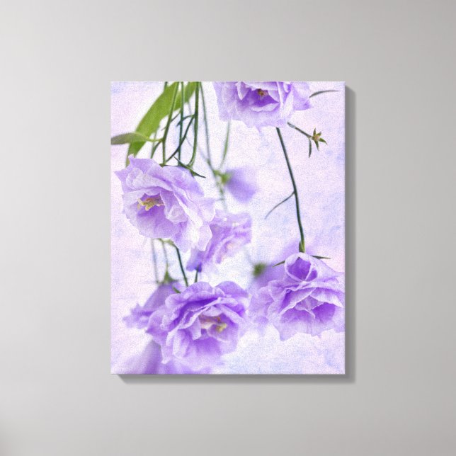 Impressão Em Tela Macro Flores de Campanela Roxas (Frente)