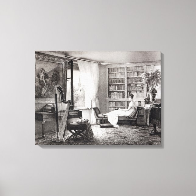 Impressão Em Tela Madame Recamier no Abbaye-aux-Bois (Frente)