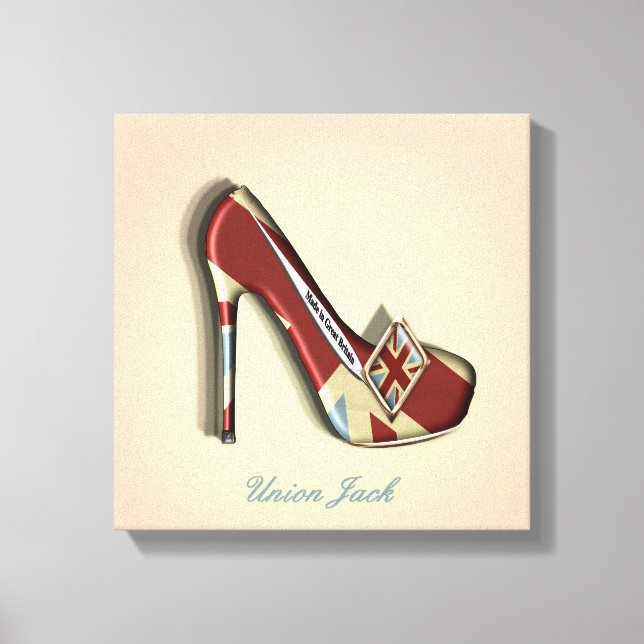 Impressão Em Tela Made In British Union Jack Stiletto Calçado (Frente)