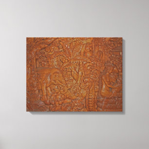 Impressão Em Tela Madeira de Bali que cinzela a arte original