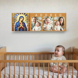 Impressão Em Tela Madona Mosaico - Foto ADORADA do Bebê