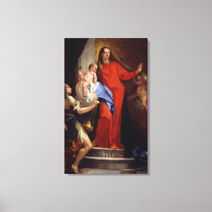Impressão Em Tela Madonna do rosário (óleo em canvas)