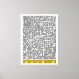 Impressão Em Tela Madrid map