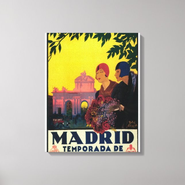 Impressão Em Tela Madrid no Poster Viagem de Springtime (Frente)