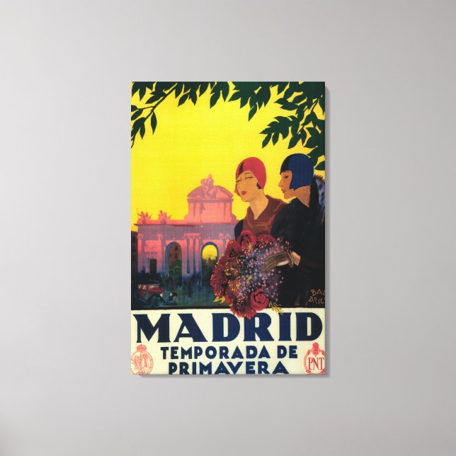 Impressão Em Tela Madrid no Poster Viagem de Springtime (Frente)
