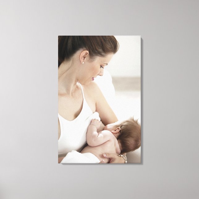 Impressão Em Tela Mãe amamentando bebê 2 (Frente)