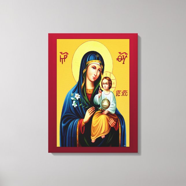 Impressão Em Tela Mãe de Deus nova vermelha (Frente)