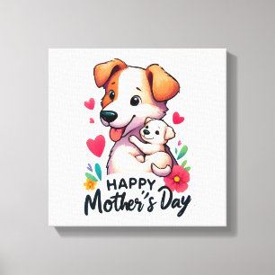 Impressão Em Tela Mãe Dia de as mães cão de animal