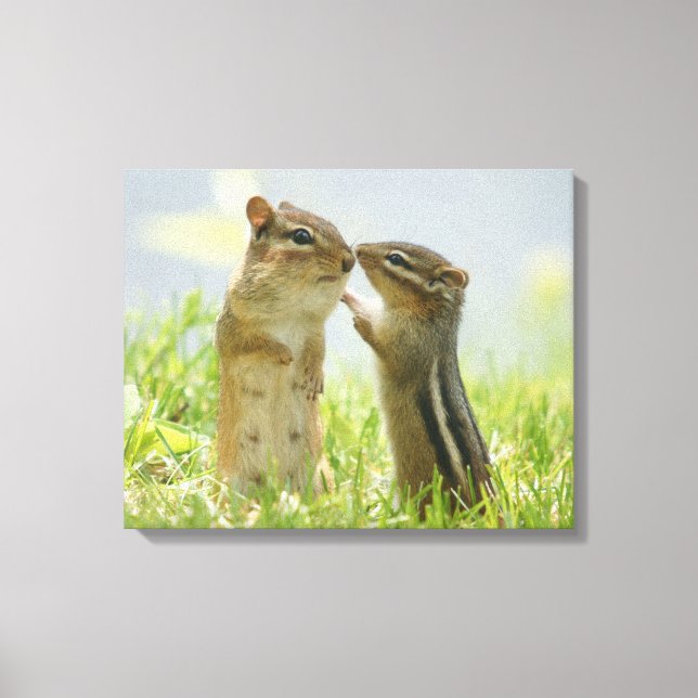 Impressão Em Tela Mãe E Bebê Chipmunk (Frente)
