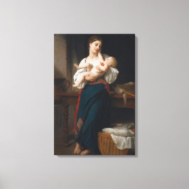 Impressão Em Tela Mãe e Criança (por Bouguereau)