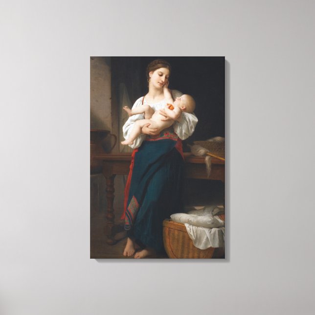 Impressão Em Tela Mãe e Criança (por Bouguereau) (Frente)