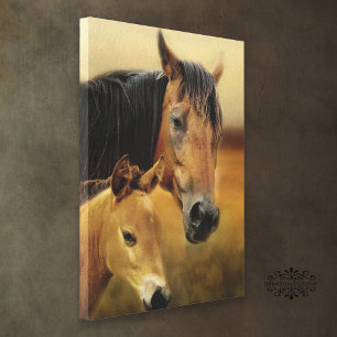 Impressão Em Tela Mãe e Foal