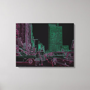 Impressão Em Tela Mãe Filha Comprando Michigan Ave Chicago 1961