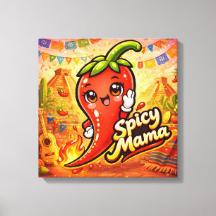 Impressão Em Tela Mãe Picante - Coisa Quente - Loucos por Comida