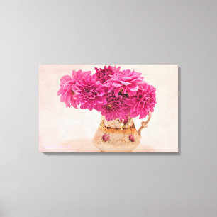 Impressão Em Tela Magenta Dahlias