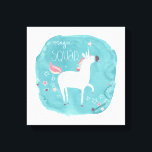 Impressão Em Tela Magic Unicorn Squad<br><div class="desc">Magic Unicorn Squad III de June Erica Vess. Possui um unicórnio com fundo pastel de aquarela.</div>