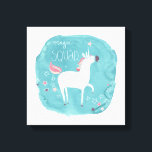 Impressão Em Tela Magic Unicorn Squad<br><div class="desc">Magic Unicorn Squad III de June Erica Vess. Possui um unicórnio com fundo pastel de aquarela.</div>