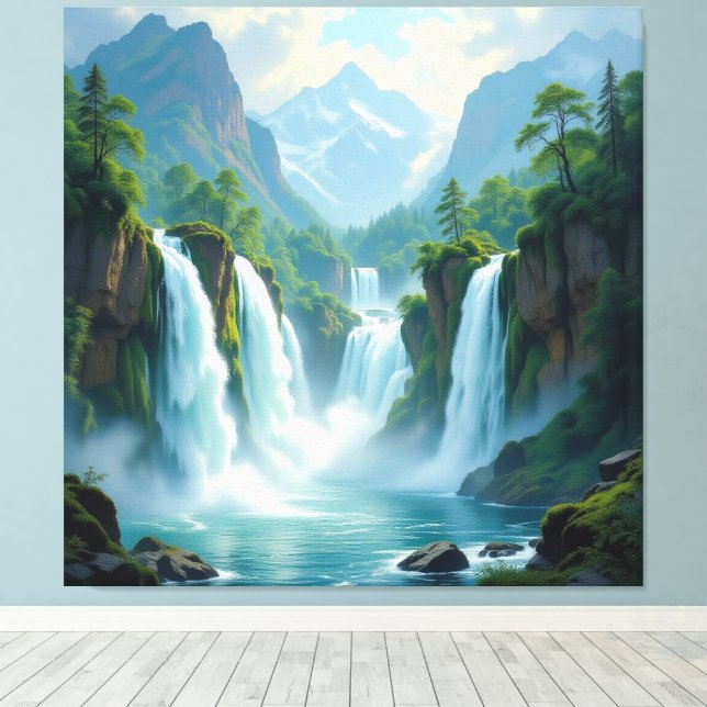 Impressão Em Tela Magie des Wasserfalls (Insitu(piso de madeira))