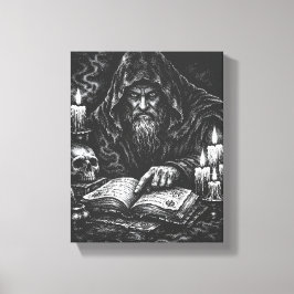 Impressão Em Tela Mago Estudando o Grimório — por BurnsInHell