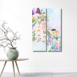 Impressão Em Tela Magpies 40"x60" com asa do Azure - Dois painéis