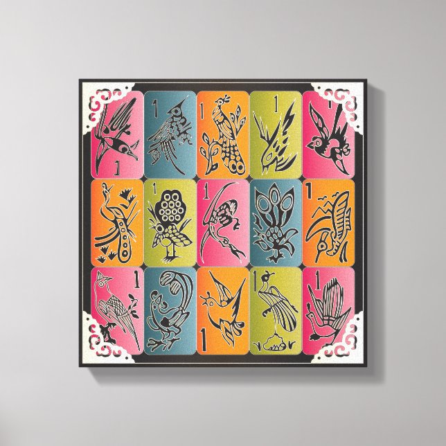 Impressão Em Tela Mah Jongg One Bams (Frente)