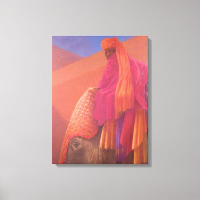 Impressão Em Tela Mahout e Elefante (Frente)