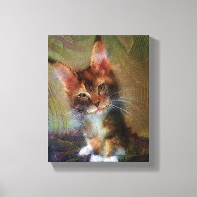 Impressão Em Tela Maine Coon Kitten Art - Escolha-me - Arte Retangul (Frente)