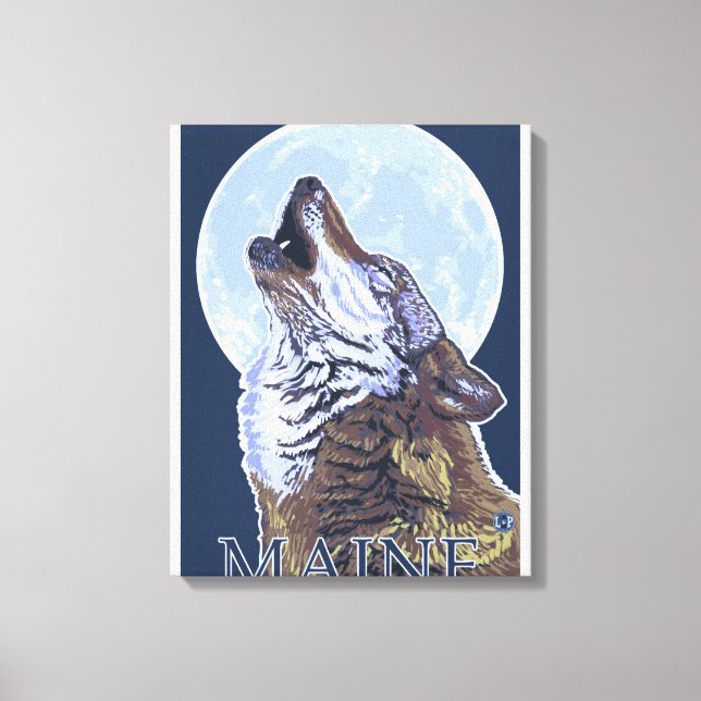 Impressão Em Tela MaineHowling Wolf (Frente)