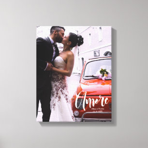 Impressão Em Tela Mais, Script Moderno ・ Foto Personalizada, Nomes e