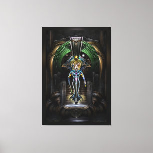 Impressão Em Tela Majestade de Trilia Fractal Fantasy Retrato FRM