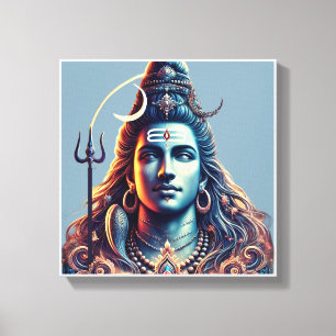 Impressão Em Tela Majestade Divina: Senhor Shiva em Esplendor Celest