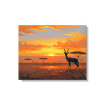 Majestade do Pôr do Sol na Savana – Gazela Abstrat