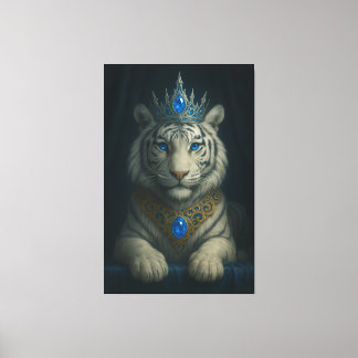 Impressão Em Tela Majestic Blue Crown Royal Tiger – Luxury Fine Art