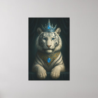 Impressão Em Tela Majestic Blue Crown Royal Tiger – Luxury Fine Art