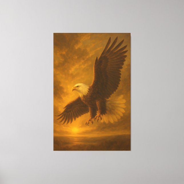 Impressão Em Tela Majestic Eagle in Golden Light – Fine Art Wildlife (Frente)