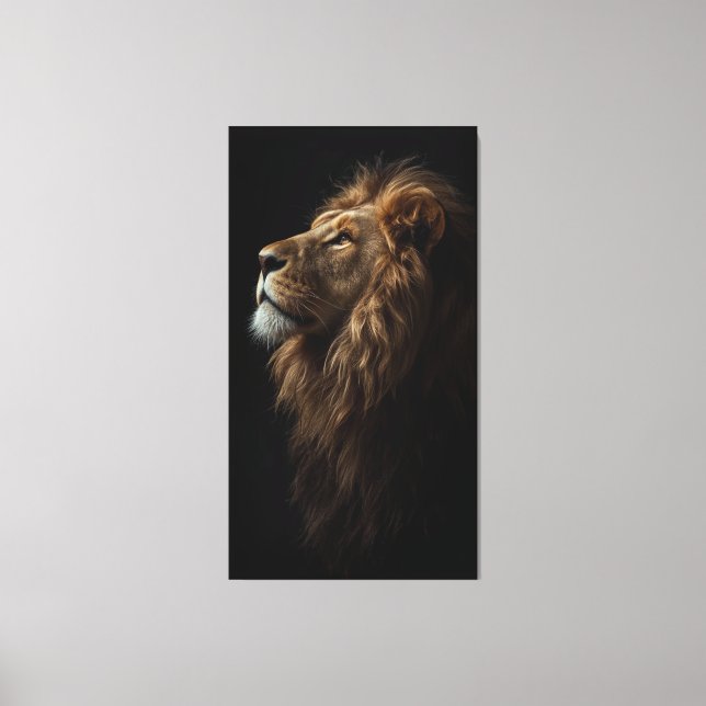 Impressão Em Tela Majestic Lion Portrait Strength & Royal Confidence (Frente)